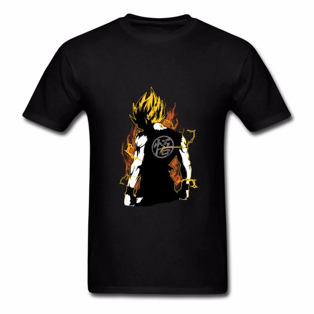 Супер Saiyan Goku Футболка с принтом Для мужчин хлопок Повседневное короткий рукав Homme