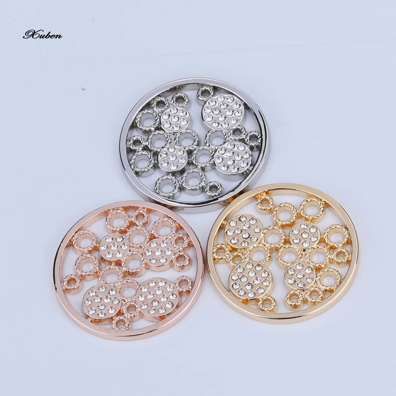 DIY ювелирные изделия 35 мм держатель для монет диск полый цветок Сменные монеты