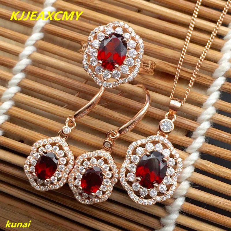KJJEAXCMY бутик ювелирные изделия 925 Серебро инкрустированные гранат леди кулон