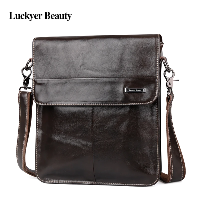 Luckyer Beauty Топ бренд натуральной кожи сумка Бизнес Crazy Horse кожа Для мужчин