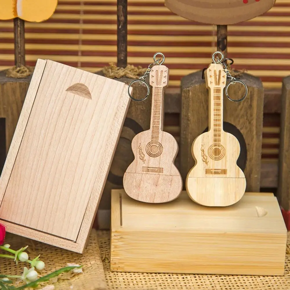 Wooden Guitar Pen Drive Lijiang Original Music (600 Songs) With Gift Box Can Be Used As a Decoration 32g | Автомобили и мотоциклы