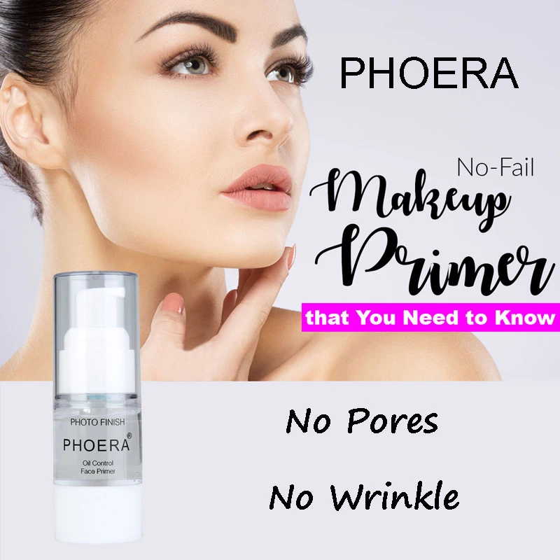 PHOERA 18ml Long-lasting Transparent Cream Pore Perfect Primer Oil Control Moisturizing Isolated Lotion Makeup Foundation TSLM2 | Красота и