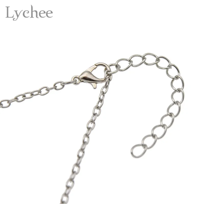 Lychee Трендовое ожерелье из сплава с принтом букв и сердца кабошон черный/белый фон