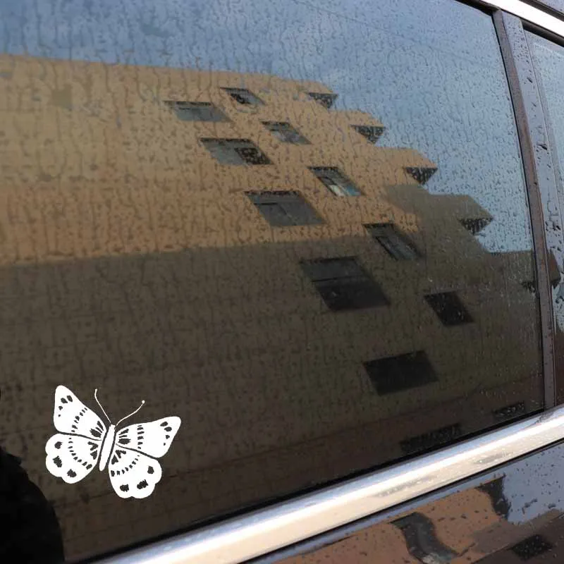 YJZT 15.2CM*11.8CM Floating Butterfly Beautiful Bug Insect Vinyl Decal Car Sticker Black/Silver C19-0480 | Автомобили и мотоциклы