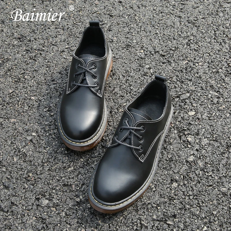 Baimier/женские туфли-оксфорды черного цвета в простом стиле с закрытым носком на