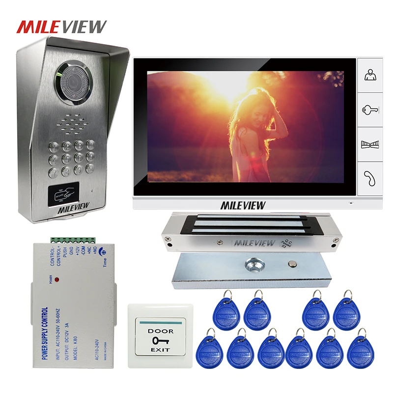 Бесплатная доставка 9 &quotЖК монитор видеодомофон дверной звонок телефон система