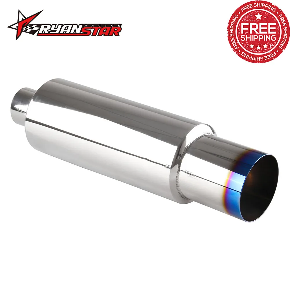 4 &quotN1 Стиль запись Совет Нержавеющая сталь Racing резонатора глушитель 2.5&quot на