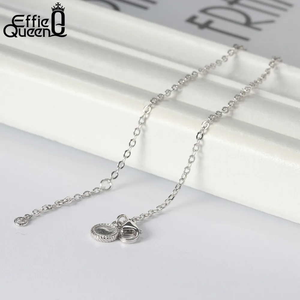 Effie queen Pure 925 браслеты из стерлингового серебра для женщин Идеальный полированный браслет на запястье Омаров-коготь-застежка цепи для женщин BB29