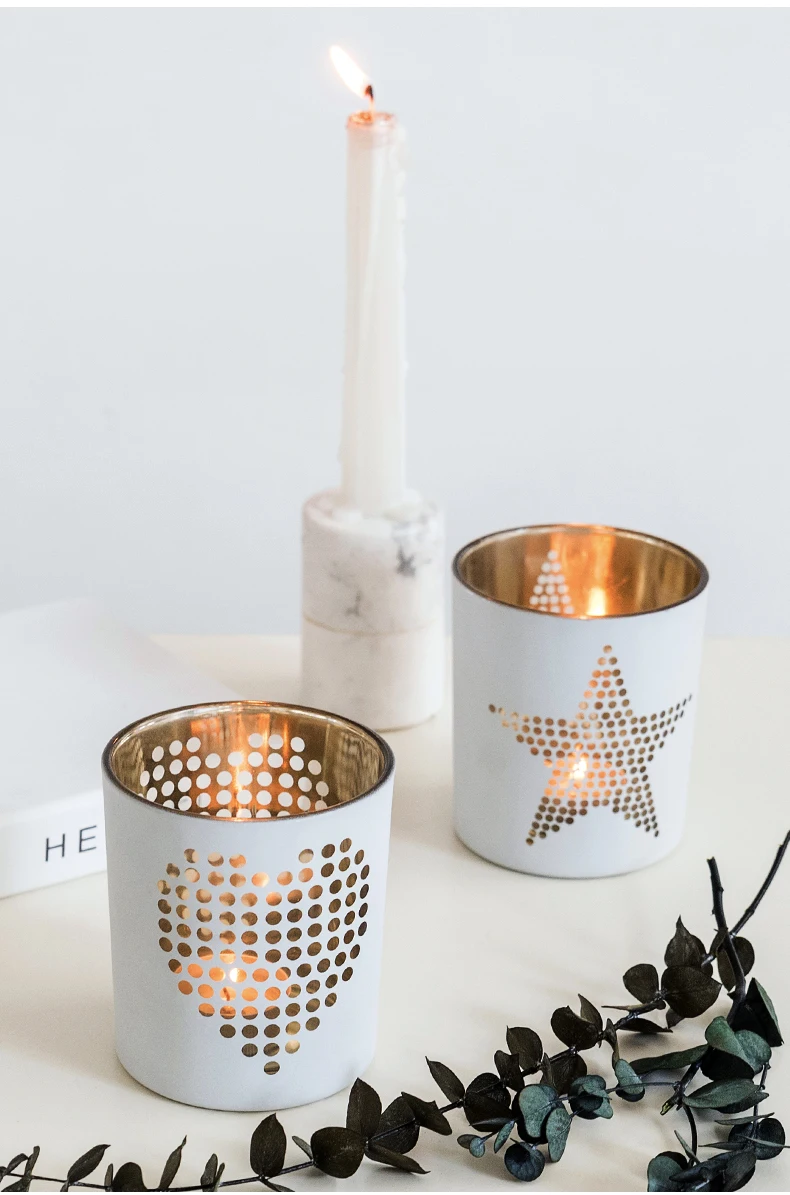 Simple Candlestick Cup Dining Table Bedroom Nordic White Candle Holder Model House Candlelight Dinner Home Party Decoration | Дом и сад