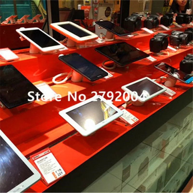 

10pcs/lot Anti lost mobile phone anti theft holder smart phone retail stand secure holder alarm adjustable clamp