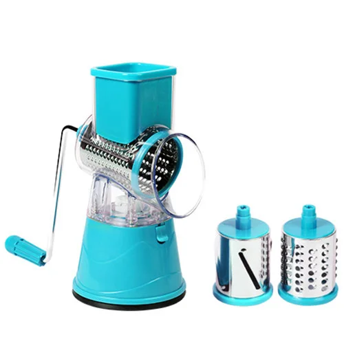 Синий Овощерезка круглый слайсер терки картофель морковь сыра Измельчитель Мясорубка овощерезка кухонный ролик гаджеты инструмент - Цвет: Синий