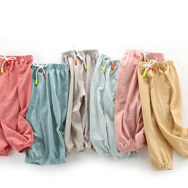 Брюки для мальчиков и девочек однотонные на весну-лето 59-110 см G122 | Детские брюки