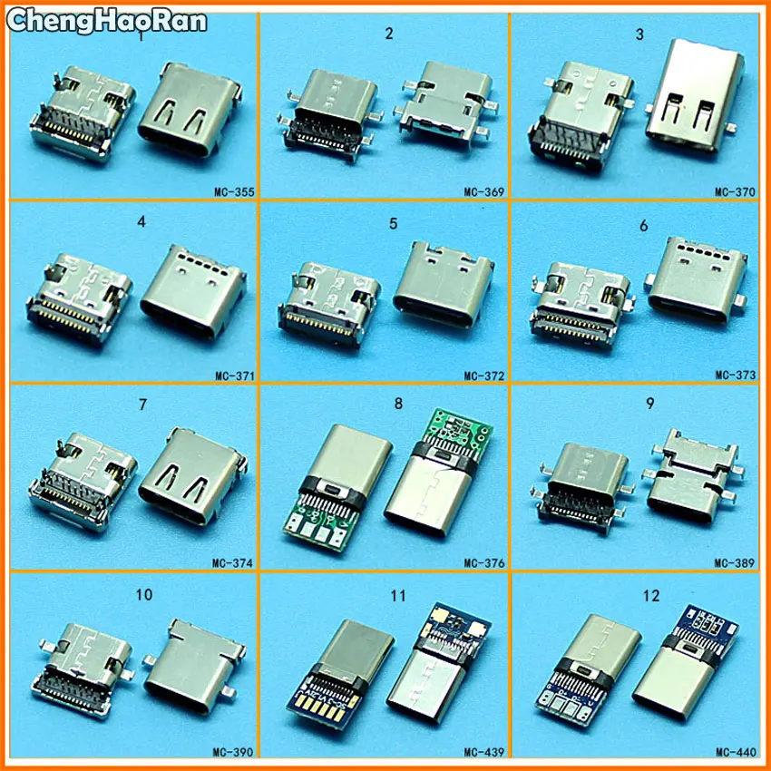 ChengHaoRan 12 моделей Type C USB гнездовой разъем micro 3 1 питания зарядный док-порт |