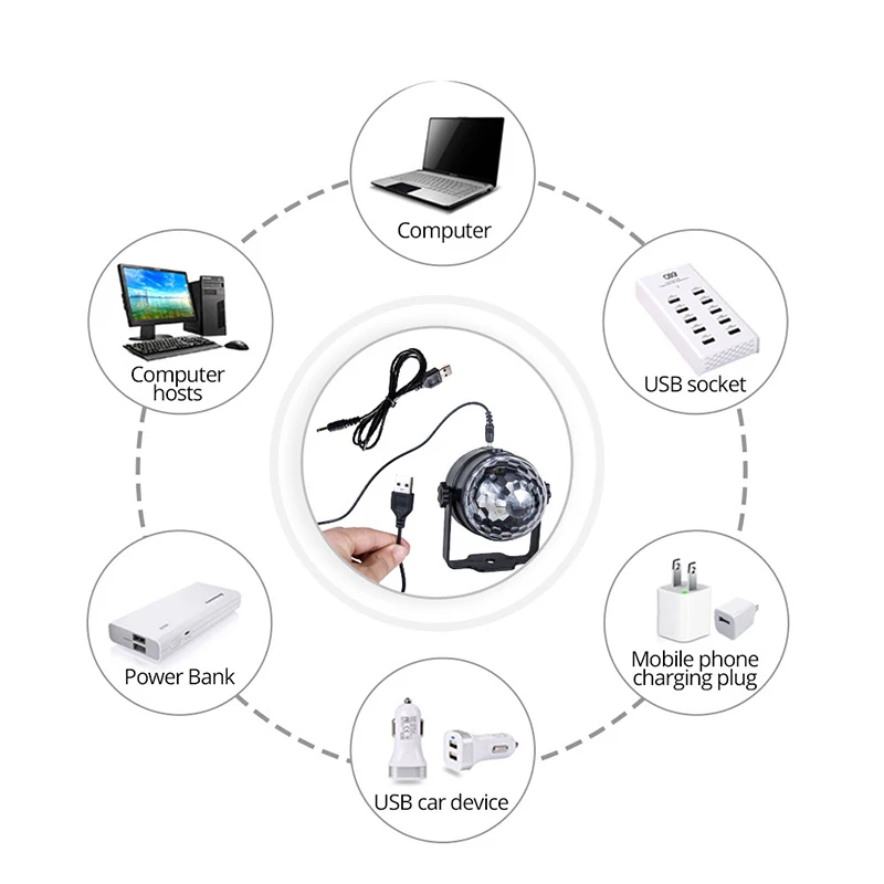 Мини сценический световой эффект 6 Вт RGB LED хрустальный магический диско шар с