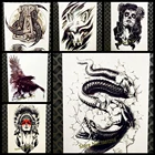 Реалистичная Большая Черная Кобра, змея, временная татуировка для мужчин и женщин, 3D боди-арт тату 21x15 см, на руку, грудь, водостойкая поддельная татуировка, наклейки