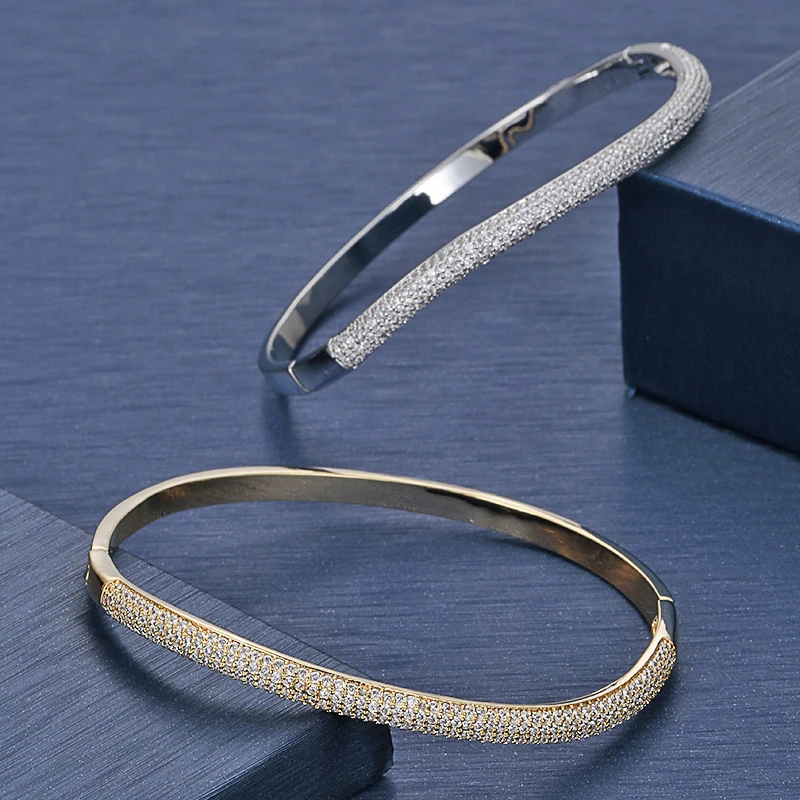 Hadiyana Simple Fashion AAA Zircon Ladies Bracelet 2018 Newest Wave Bride Engagement Wedding Jewelry Bangles For Women BG4006 | Украшения и