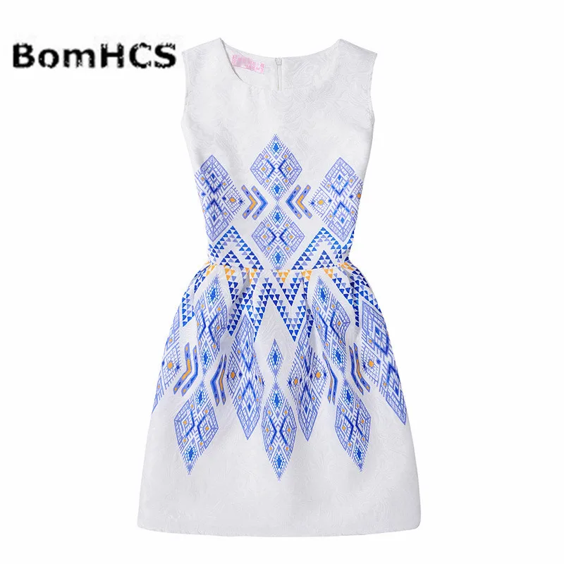 Женское платье без рукавов BomHCS модное летнее с принтом 23 Цвета 17F 526QZ1|print dress|dress