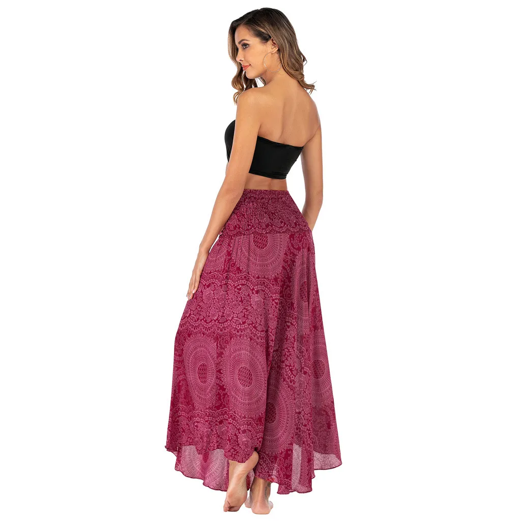 Gypsy Boho юбки женские летние длинные хиппи юбки богемные цветы эластичный пояс цветочные Холтер Юбка faldas largas mujer bohemia