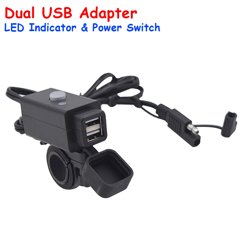 3.1A мотоцикл DC 12V Мощность черный зарядное устройство 5V умная Зарядка порт питания