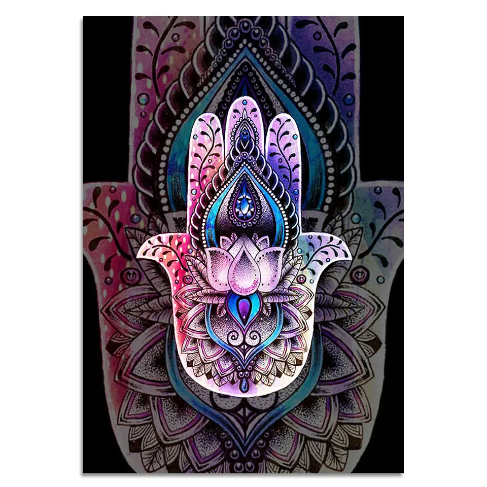 Домашний декор Hamsa от Brizbazaar HD печать 1 шт. лотос декоративный большой холст