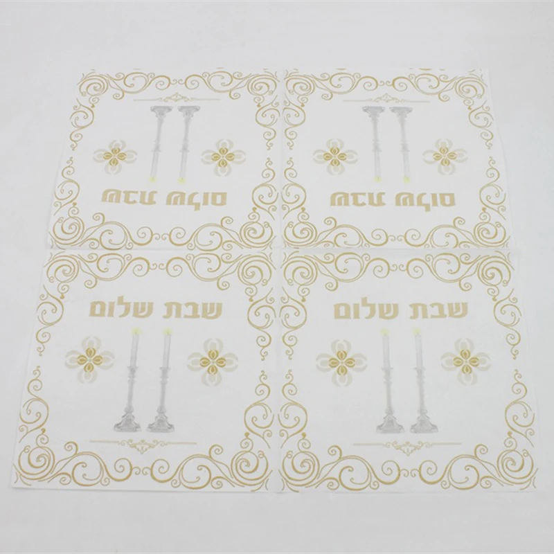 100Pcs Arabic Gold Silver Candle Paper Napkins Wedding Table Tableware Bridal Shower Tissue Serviettes Party Decoration Supplies | Дом и сад