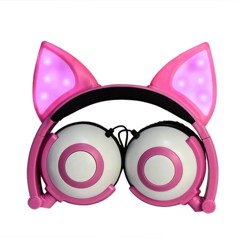 2019 New Stylish Practical 5 Colors Cartoon Cute Headphone Glowing Child Foldable Flashing Cat Ear Headset Earphone | Электроника
