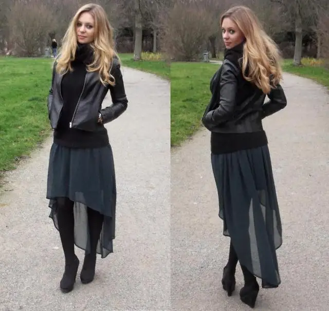 ASDS сексуальные высокие низкие весенние юбки женские спереди короткие сзади