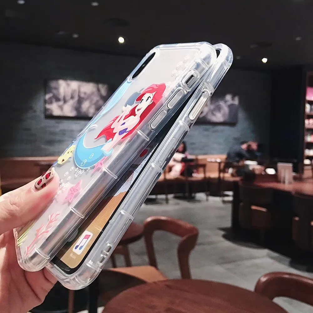 Забавный мультяшный чехол для телефона iPhone Xs Max Xr X 8 7 6 6s Plus 11 pro max Seas русалка принцесса мягкая прозрачная задняя крышка из ТПУ