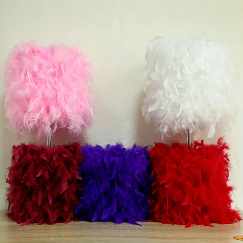 

E27 Creative LED bedroom table lamp feather bed head lamp warm girl bedroom bedside lamp birthday gift indoor lighting