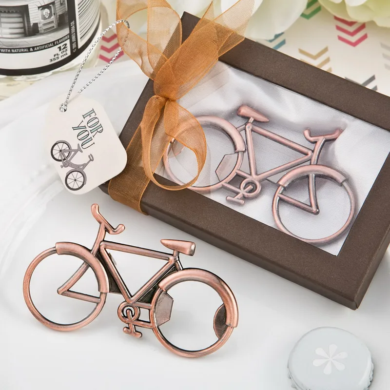 Vintage Bicycle Design Antique Copper Color Metal Bottle Opener Wedding Favors Bridal Shower Party Giveaways  10PCS