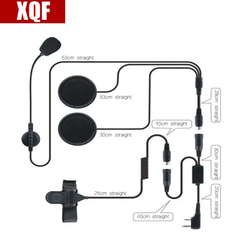 

XQF 2-контактная PTT гарнитура для мотоциклетного шлема для BAOFENG UV-5R двухстороннее радио CB Любительское радио наушники