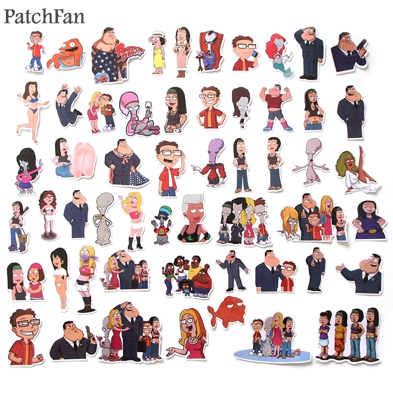 Patchfan 55 шт. Американский папа мультфильм дети игрушки Стикеры для DIY Скрапбукинг альбом ноутбук телефон тетрадь наклейка стикеры A1769