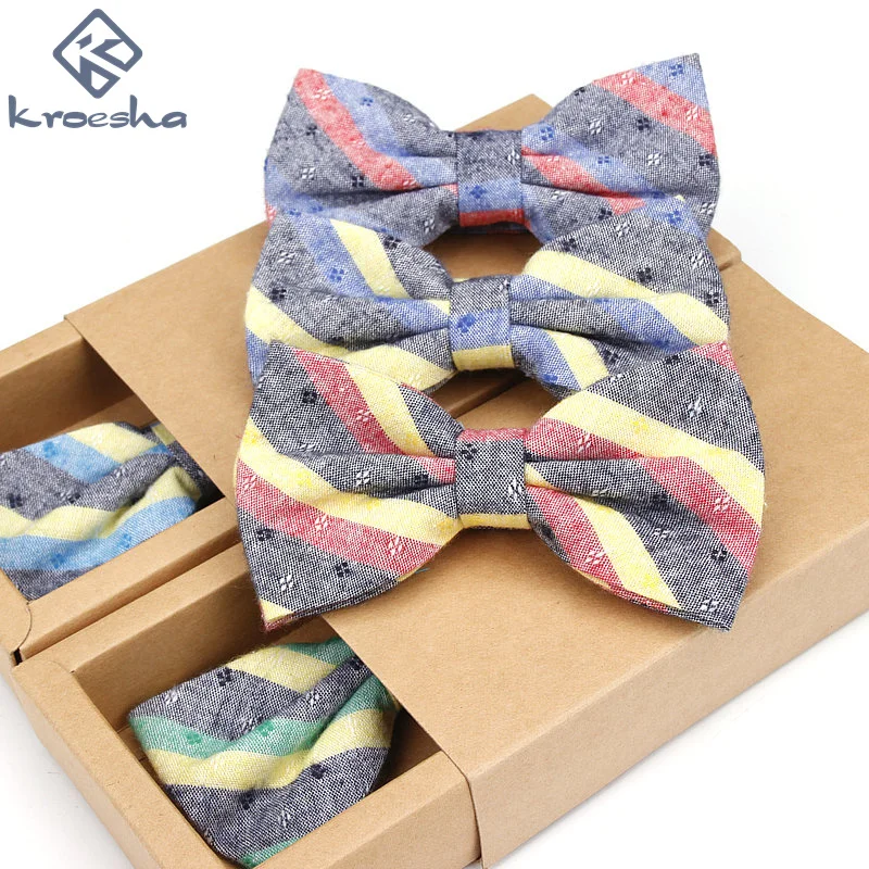 2017 Фирменная Новинка Для мужчин галстук бабочка в полоску Стиль Хлопок Боути