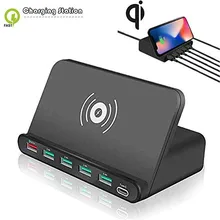 Universal 60W Qi Wireless Charger For IPhone Ipad Samsung Android Phone Tablet 7 in 1 Quick 3.0 Fast Charge Holder