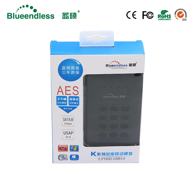 Корпус для жесткого диска Blueendless 2 5 дюйма Sata к usb 3 0 зашифрованный корпус ноутбука