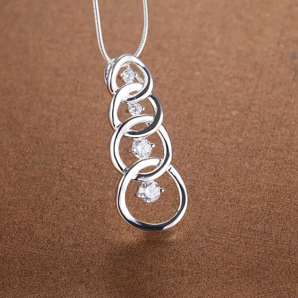 SAY AAA-CZ модные ювелирные изделия ожерелья подвески женские серебряные AN129 |