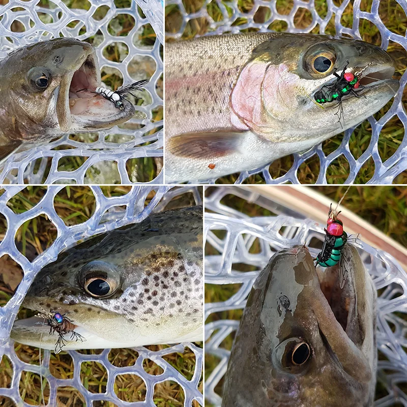 Fly Fishing Flies set 12pcs Mosquito Housefly Realistic Insect Lure for Trout Lure kit flyfishing