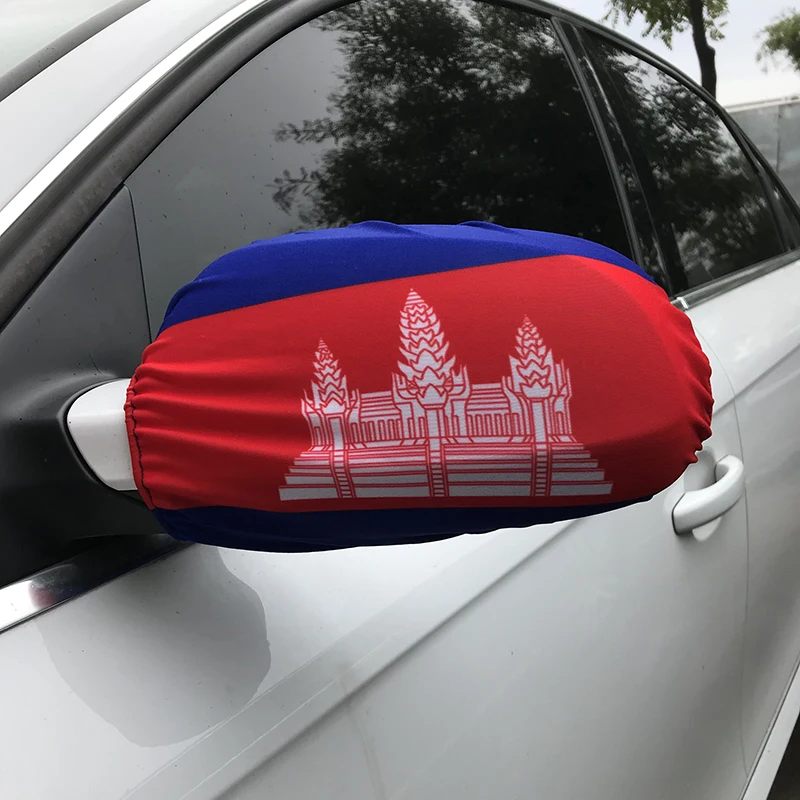 2 шт. универсальные автомобильные чехлы для зеркала заднего вида|cambodia flag|flag