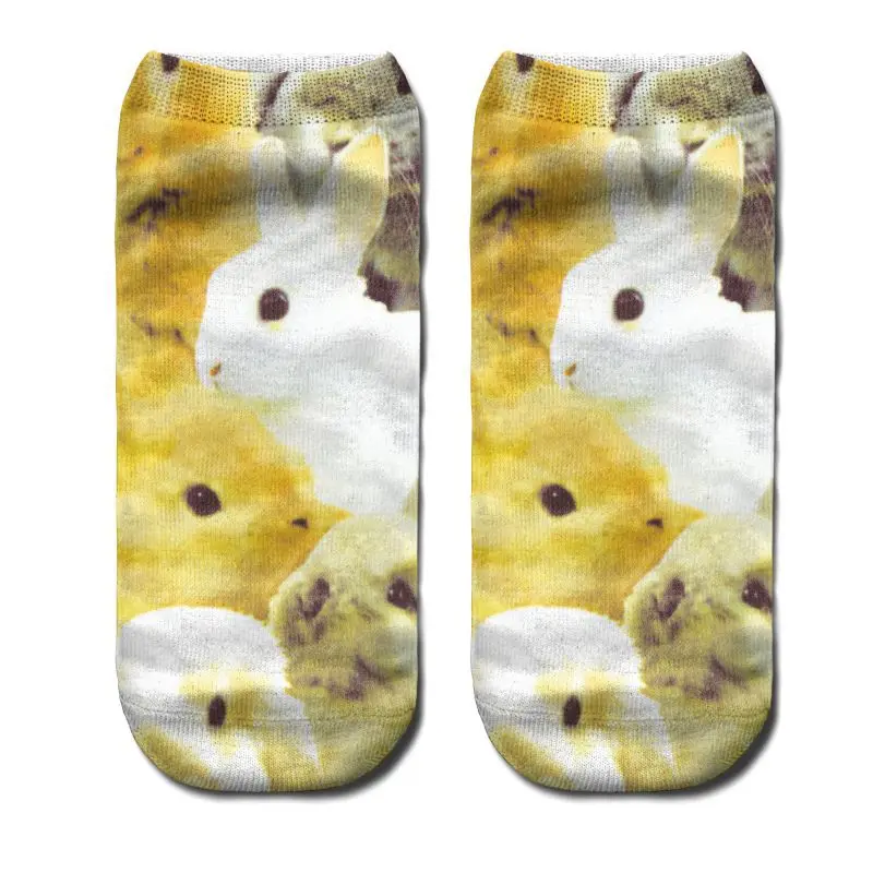 Fashion 3D Cute Short Socks Women Student Harajuku Print Kawaii Animal Warm Ankle Funny for Female Girls Birthday Gift Owl | Женская