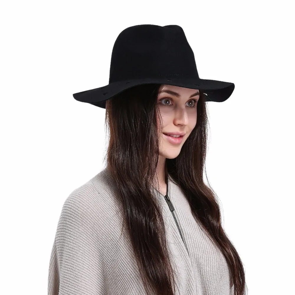 Для женщин Винтаж Твердые выдалбливают звезды шляпы фетровые для шапки 100% чистая