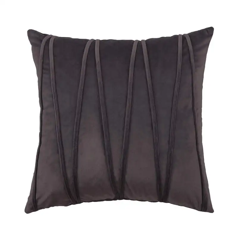 Dark Grey Topfinel мягкие роскошные бархатные полосатые наволочки для подушек, однотонные декоративные наволочки для дома, дивана, стула, Декор 45x45 см - Color: Dark Grey