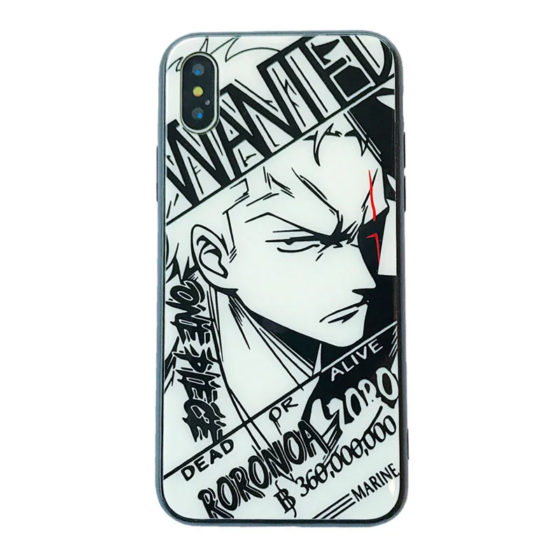 Sketch Naruto mens case cool for Apple iphone X XSMAX XR tempered glass back cover cartoon Kakashi 6 6s 7 8plus soft side Sasuke |