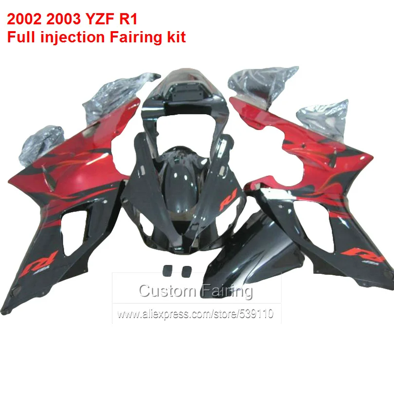 Для YAMAHA YZF R1 02/03/2002/2004 Обтекатель комплект (красный) Топ продажа инъекций