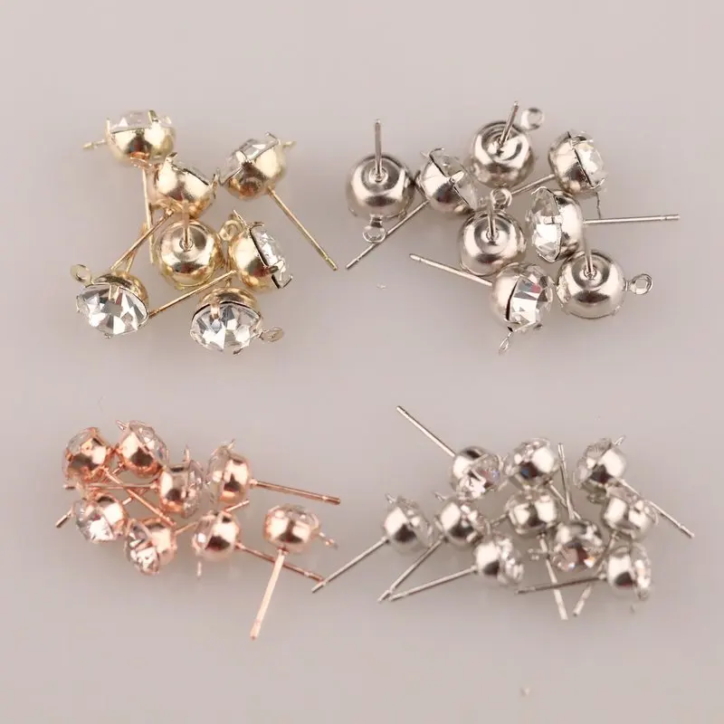 Retail DIY Handmade beads Gold Plated And Silver Crystal Beads Material Set 5 pairs/lot(10pcs) | Дом и сад