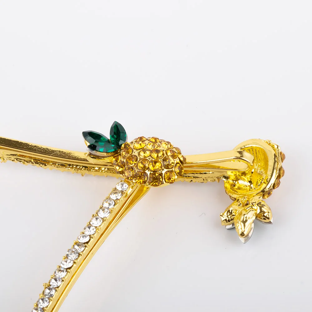 

2pcs Summer Pineapple Barrettes Creative Designed Rhinestone Hairpin Fresh Fruit Hair Clip Hair Jewelry haar schmuck damen