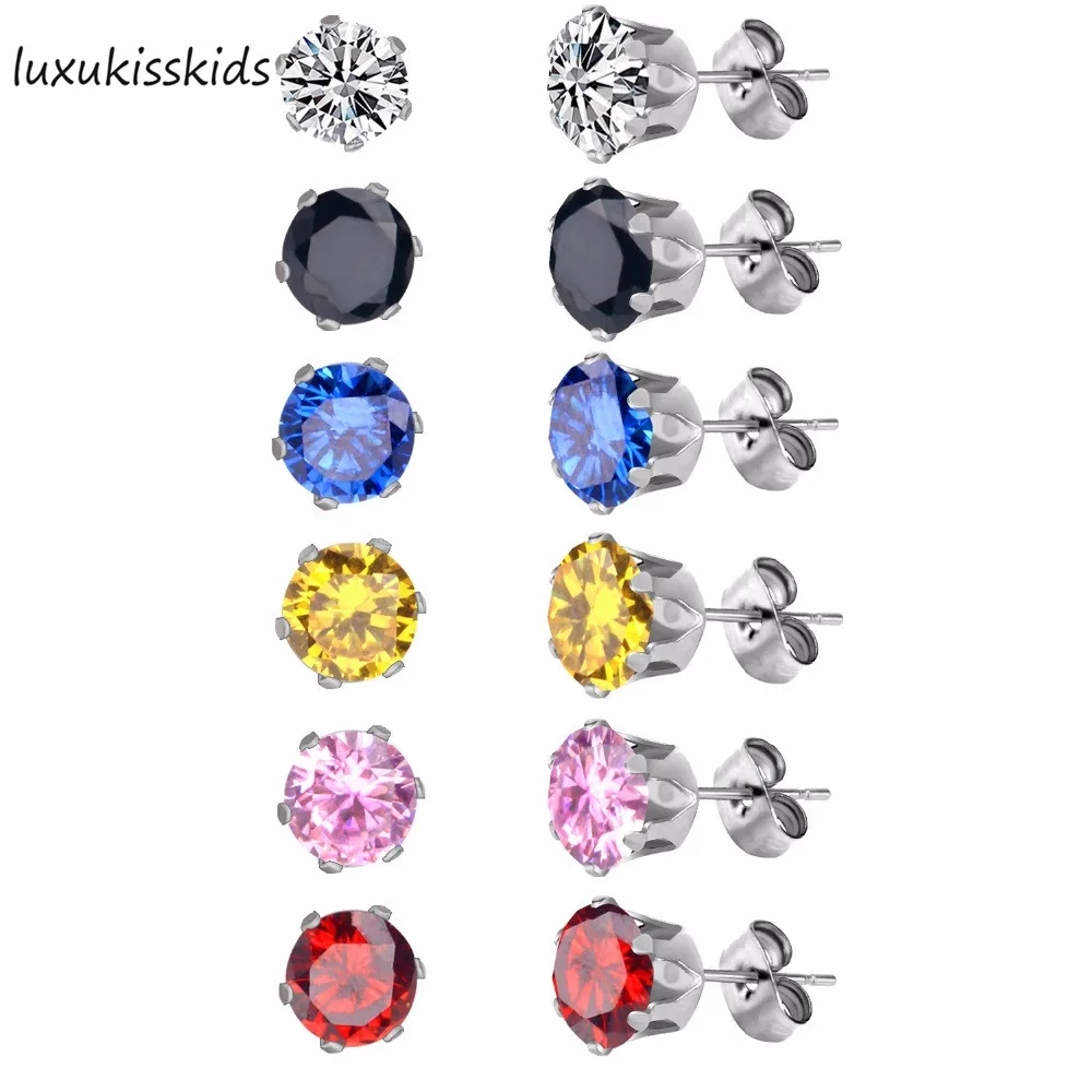 Женские и детские серьги LUXUKISSKIDS комплект из 6 пар сережек на Рождество 3/5/7 мм