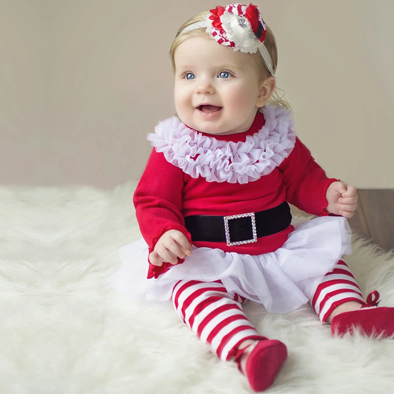 SAMGAMI BABY 2018 новая одежда Санта Клаус платье для девочек + брюки 2 шт. костюмы Детский