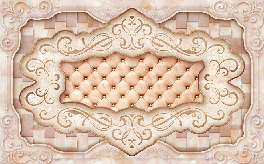 3d обои на заказ художественный Рисунок плитки винтажная Настенная роспись в