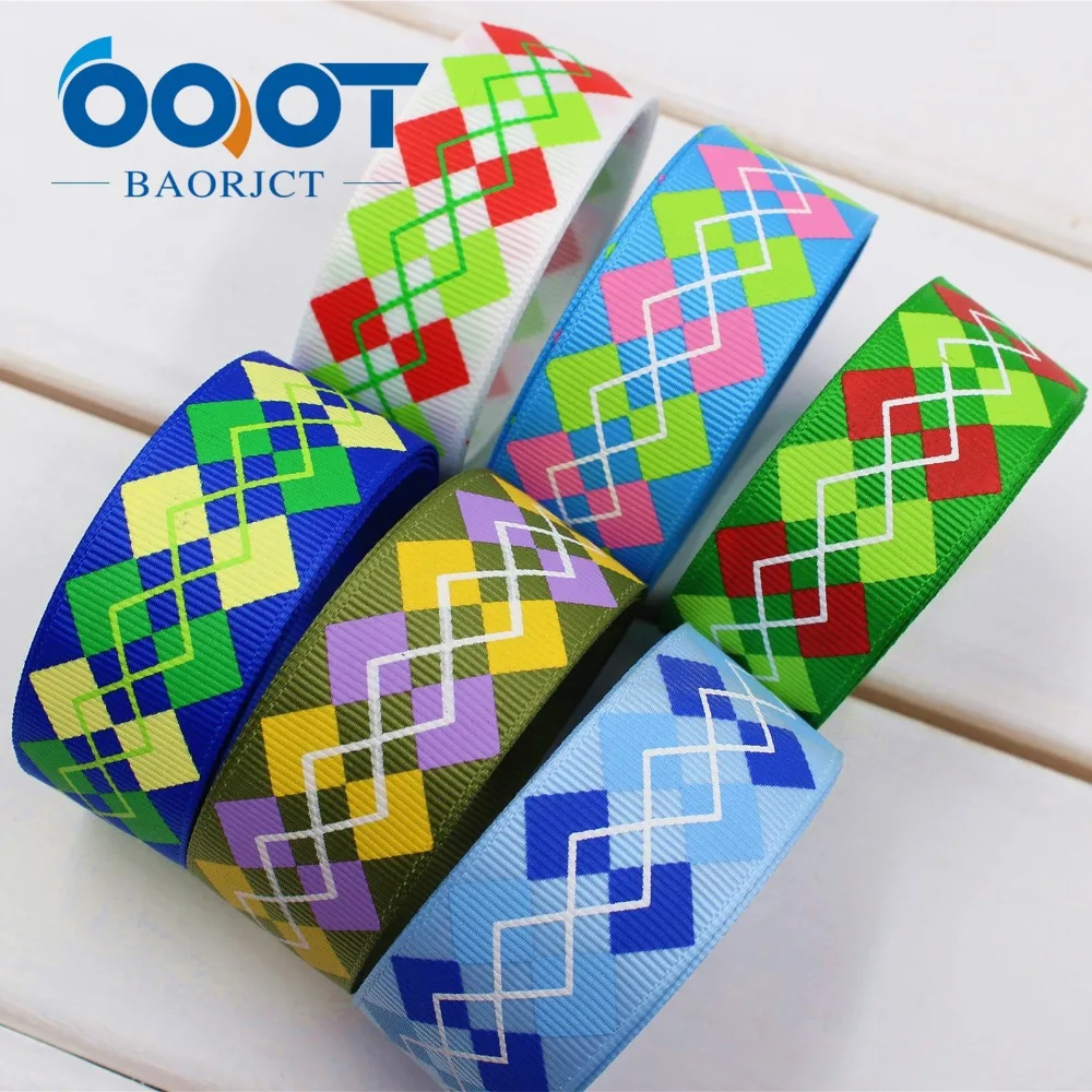 OOOT BAORJCT wm12107 1 'ཕ мм Геометрическая узорная Печать grosgrain лента сделай сам ручной
