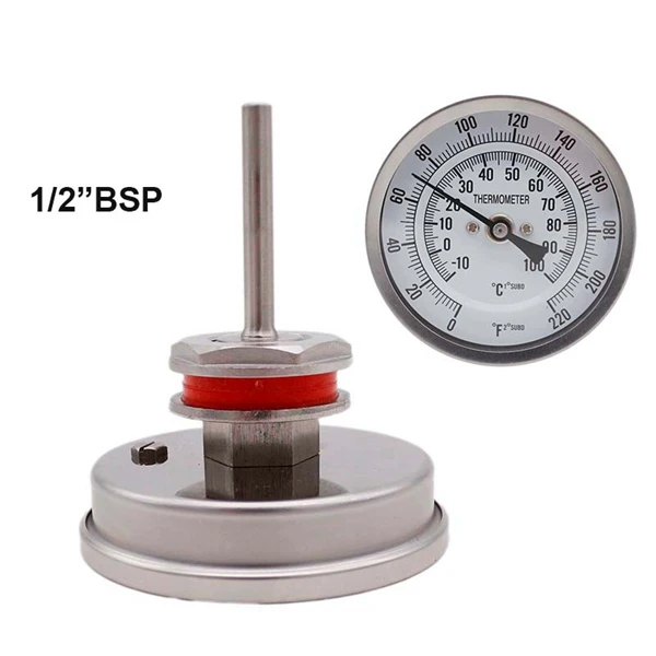 1 Weldless BSP Пивоваренный 1/" NPT/BSP термометр биметаллический термометр 3" Лицо 0~ 220F термометр для пива чайник для домашнего пивоварения термометр Mush Tun - Цвет: 1 Weldless BSP